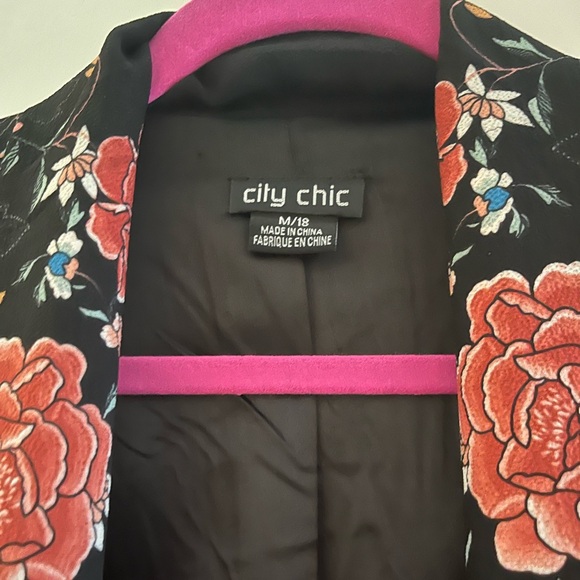City Chic Rose Floral Slouchy Blazer - Picture 3 of 6